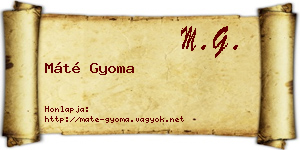 Máté Gyoma névjegykártya
